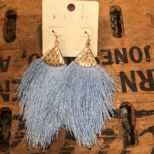 Blue tassel earrings